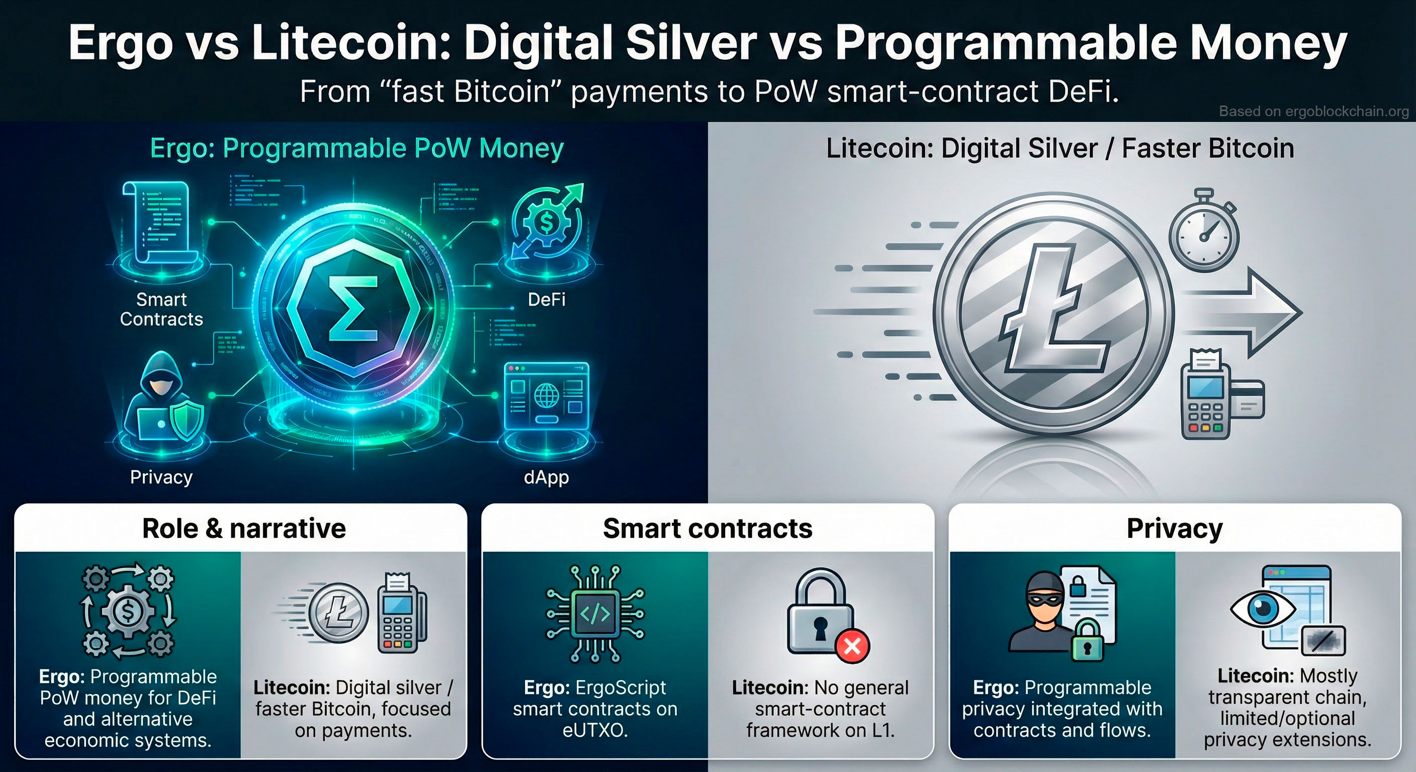 Ergo vs Litecoin: Digital Silver vs Programmable Money